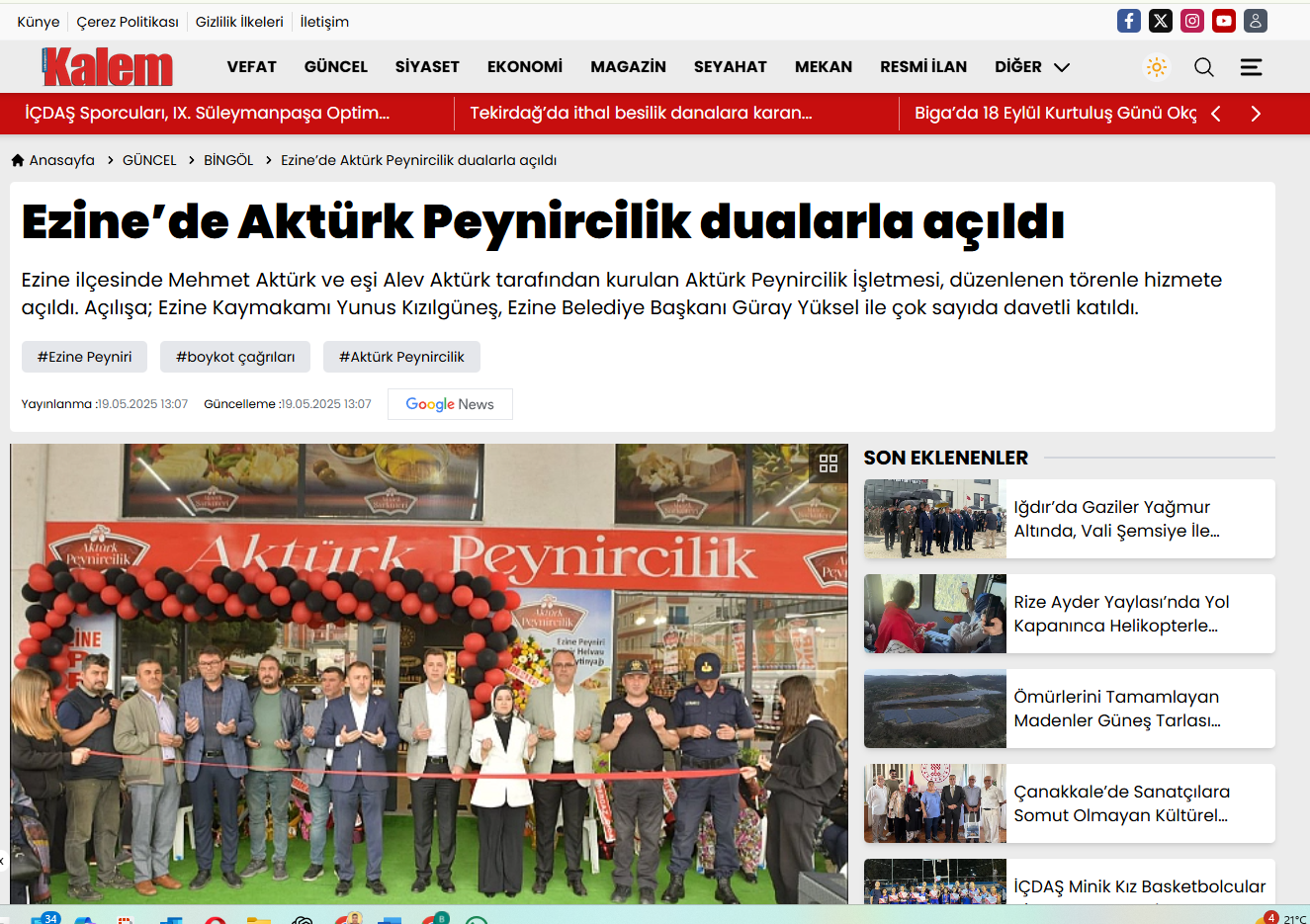 Kalem Haber Sitesinde Biz